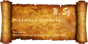 Miklovicz Szeverin névjegykártya
